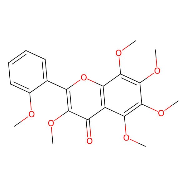 2D Structure of 3,5,6,7,8-Pentamethoxy-2-(2-methoxyphenyl)chromen-4-one