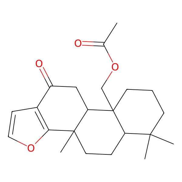 2D Structure of [(3bR,5aS,9aR,9bR)-3b,6,6-trimethyl-11-oxo-4,5,5a,7,8,9,9b,10-octahydronaphtho[1,2-g][1]benzofuran-9a-yl]methyl acetate