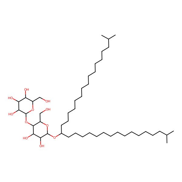 2D Structure of (2R,3S,4S,5S,6S)-2-[(2S,3R,4R,5S,6R)-6-(2,32-dimethyltritriacontan-17-yloxy)-4,5-dihydroxy-2-(hydroxymethyl)oxan-3-yl]oxy-6-(hydroxymethyl)oxane-3,4,5-triol