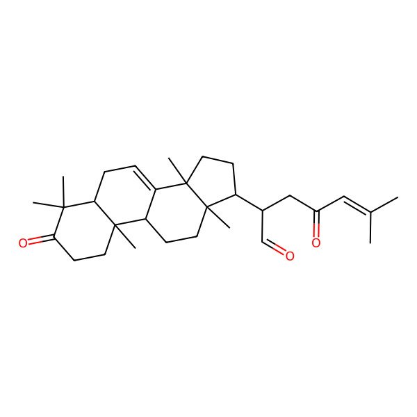 2D Structure of (2S)-6-methyl-4-oxo-2-[(5R,9R,10R,13S,14S,17S)-4,4,10,13,14-pentamethyl-3-oxo-1,2,5,6,9,11,12,15,16,17-decahydrocyclopenta[a]phenanthren-17-yl]hept-5-enal