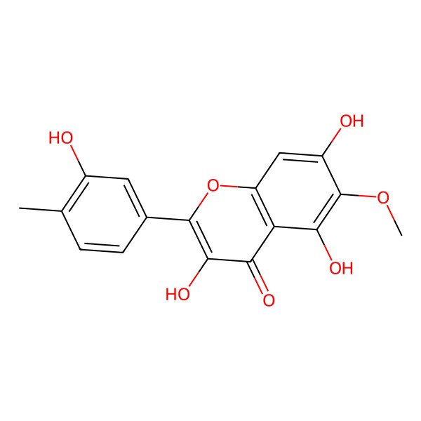 2D Structure of 3,5,7-Trihydroxy-2-(3-hydroxy-4-methylphenyl)-6-methoxychromen-4-one