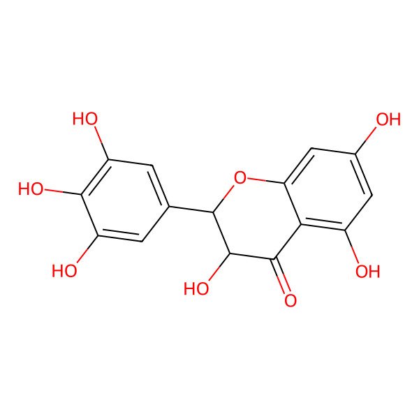 2D Structure of 3,5,7-Trihydroxy-2-(3,4,5-trihydroxyphenyl)chroman-4-one