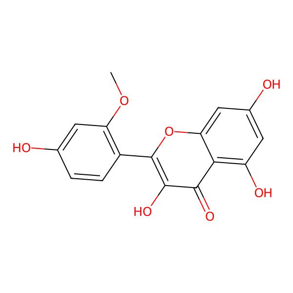 2D Structure of 3,5,7-Trihydroxy-2-(4-hydroxy-2-methoxyphenyl)chromen-4-one