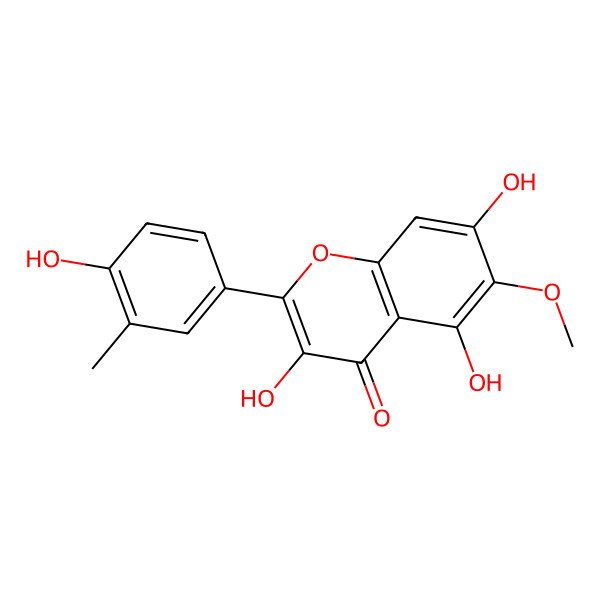 2D Structure of 3,5,7-Trihydroxy-2-(4-hydroxy-3-methylphenyl)-6-methoxychromen-4-one