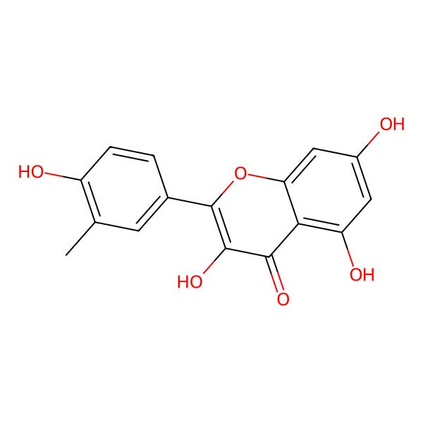 2D Structure of 3,5,7-Trihydroxy-2-(4-hydroxy-3-methylphenyl)chromen-4-one
