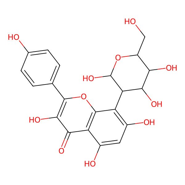 2D Structure of 3,5,7-Trihydroxy-2-(4-hydroxyphenyl)-8-[2,4,5-trihydroxy-6-(hydroxymethyl)oxan-3-yl]chromen-4-one