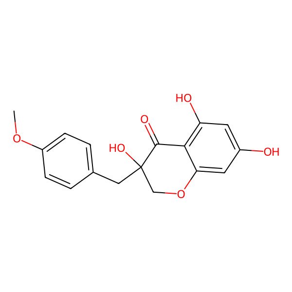 2D Structure of 3,5,7-Trihydroxy-3-(4-methoxybenzyl)chroman-4-one
