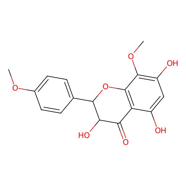 2D Structure of 3,5,7-Trihydroxy-8-methoxy-2-(4-methoxyphenyl)-2,3-dihydrochromen-4-one