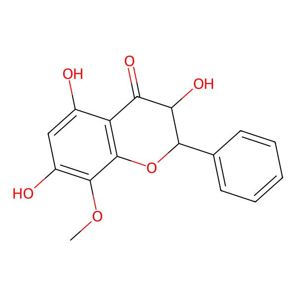2D Structure of 3,5,7-Trihydroxy-8-methoxy-2-phenyl-2,3-dihydrochromen-4-one