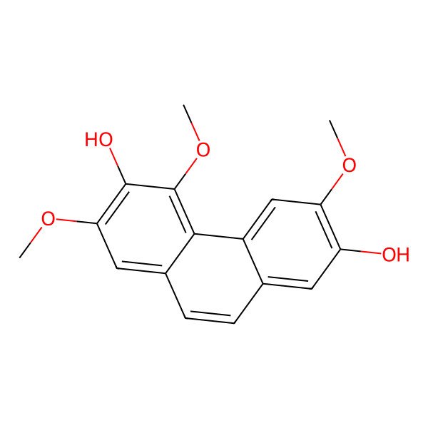 2D Structure of 3,5,7-Trimethoxyphenanthrene-2,6-diol