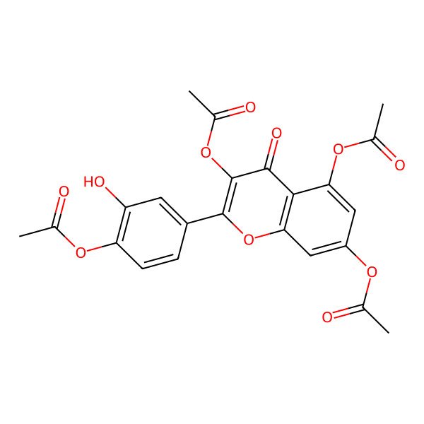 2D Structure of 3,5,7-Tris(acetyloxy)-2-[4-(acetyloxy)-3-hydroxyphenyl]-4H-1-benzopyran-4-one