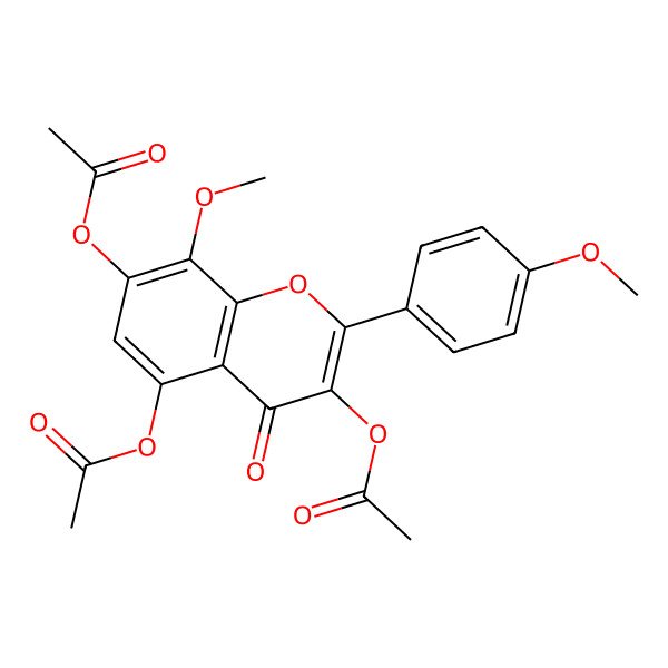 2D Structure of 3,5,7-Tris(acetyloxy)-8-methoxy-2-(4-methoxyphenyl)-4H-1-benzopyran-4-one