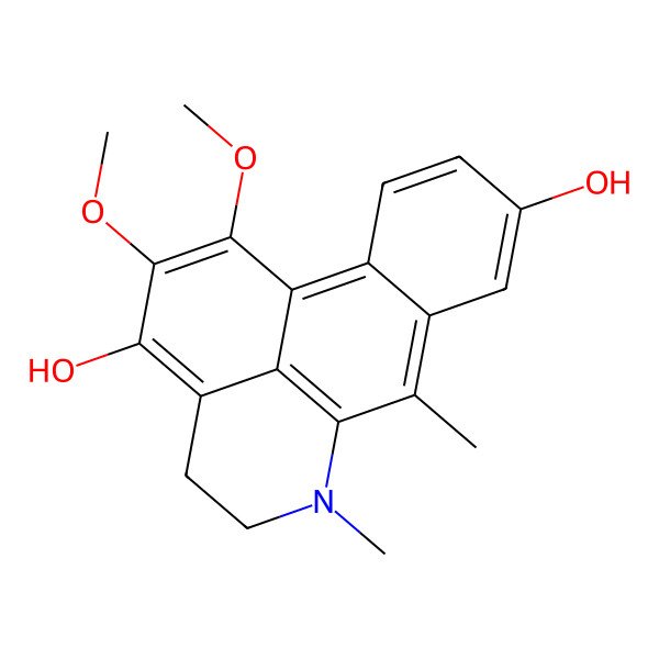 2D Structure of 15,16-Dimethoxy-8,10-dimethyl-10-azatetracyclo[7.7.1.02,7.013,17]heptadeca-1,3,5,7,9(17),13,15-heptaene-5,14-diol
