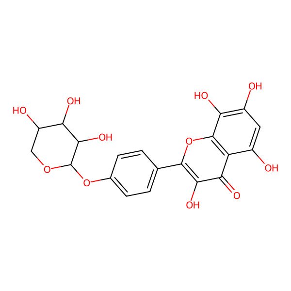 2D Structure of 3,5,7,8-Tetrahydroxy-2-[4-(3,4,5-trihydroxyoxan-2-yl)oxyphenyl]chromen-4-one
