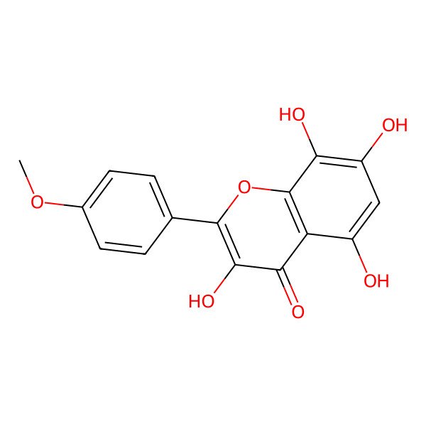 2D Structure of 3,5,7,8-Tetrahydroxy-2-(4-methoxyphenyl)-4H-1-benzopyran-4-one