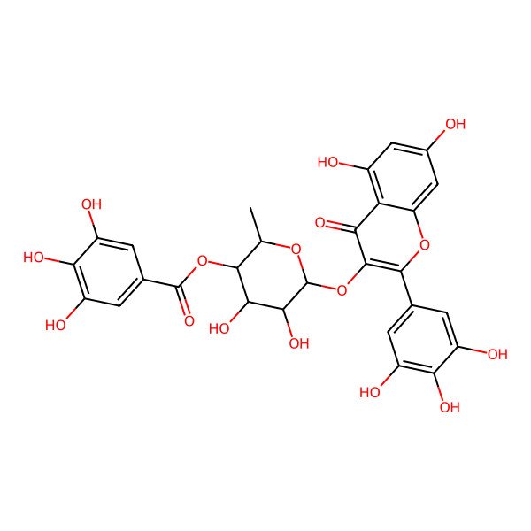 2D Structure of [6-[5,7-Dihydroxy-4-oxo-2-(3,4,5-trihydroxyphenyl)chromen-3-yl]oxy-4,5-dihydroxy-2-methyloxan-3-yl] 3,4,5-trihydroxybenzoate