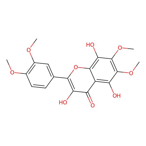 2D Structure of 3,5,8-Trihydroxy-6,7,3',4'-tetramethoxyflavone 2D Structure of 3,5,8-Trihydroxy-6,7,3',4'-tetramethoxyflavone
