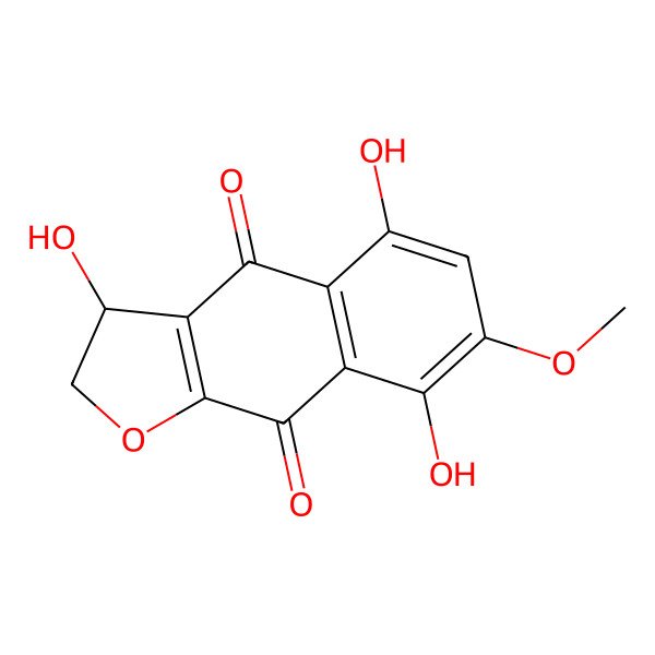 2D Structure of 3,5,8-Trihydroxy-7-methoxy-2,3-dihydrobenzo[f][1]benzofuran-4,9-dione