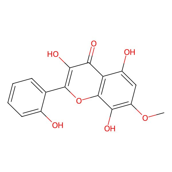 2D Structure of 3,5,8,2'-Tetrahydroxy-7-methoxyflavone