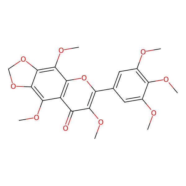 2D Structure of 3,5,8,3',4',5'-Hexamethoxy-6,7-methylenedioxyflavone 2D Structure of 3,5,8,3',4',5'-Hexamethoxy-6,7-methylenedioxyflavone