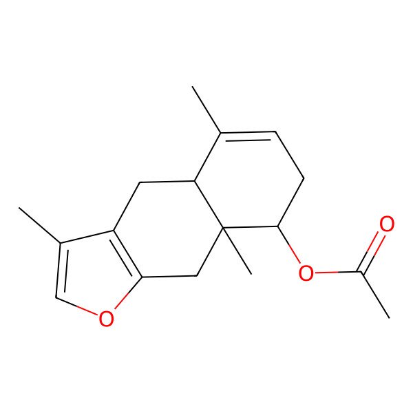 2D Structure of (3,5,8a-trimethyl-4a,7,8,9-tetrahydro-4H-benzo[f][1]benzofuran-8-yl) acetate