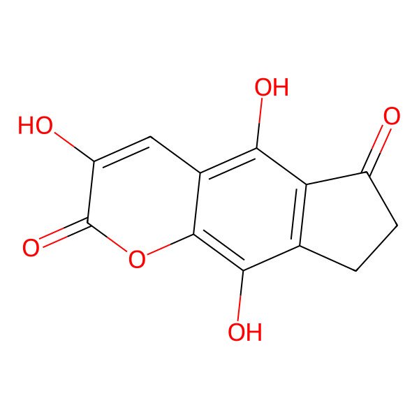 2D Structure of 3,5,9-Trihydroxy-7,8-dihydrocyclopenta[g]chromene-2,6-dione