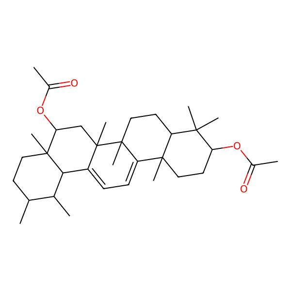 2D Structure of [(3S,6aS,6bR,8S,8aS,11R,12S,14bS)-8-acetyloxy-4,4,6a,6b,8a,11,12,14b-octamethyl-2,3,4a,5,6,7,8,9,10,11,12,12a-dodecahydro-1H-picen-3-yl] acetate