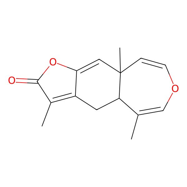 2D Structure of 3,5,9a-Trimethyl-4,4a-dihydrofuro[3,2-h][3]benzoxepin-2-one