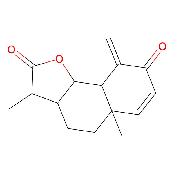 2D Structure of 3,5a-Dimethyl-9-methylidene-3,3a,4,5,9a,9b-hexahydrobenzo[g][1]benzofuran-2,8-dione
