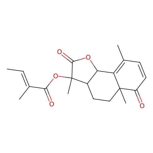 2D Structure of (3,5a,9-trimethyl-2,6-dioxo-3a,4,5,9b-tetrahydrobenzo[g][1]benzofuran-3-yl) (E)-2-methylbut-2-enoate
