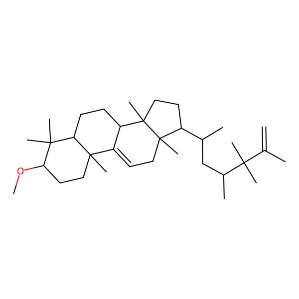 2D Structure of 3-methoxy-4,4,10,13,14-pentamethyl-17-(4,5,5,6-tetramethylhept-6-en-2-yl)-2,3,5,6,7,8,12,15,16,17-decahydro-1H-cyclopenta[a]phenanthrene