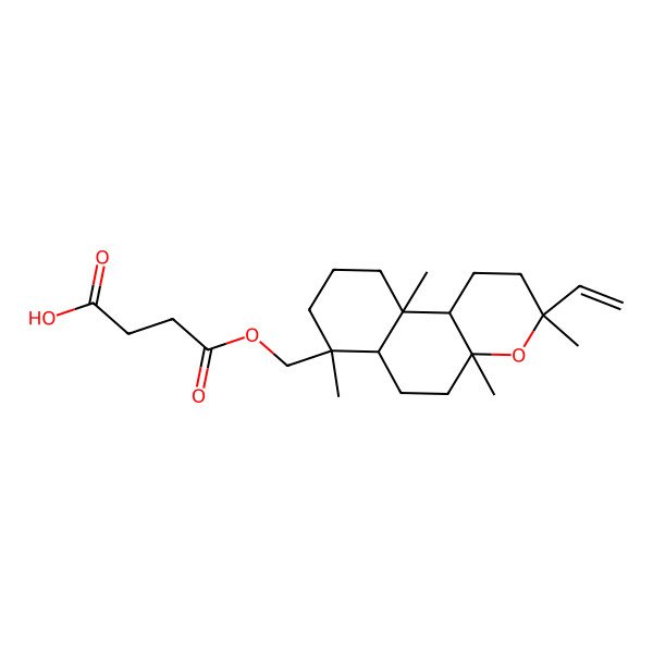 2D Structure of 4-[[(3R,4aS,6aS,7R,10aR,10bS)-3-ethenyl-3,4a,7,10a-tetramethyl-2,5,6,6a,8,9,10,10b-octahydro-1H-benzo[f]chromen-7-yl]methoxy]-4-oxobutanoic acid