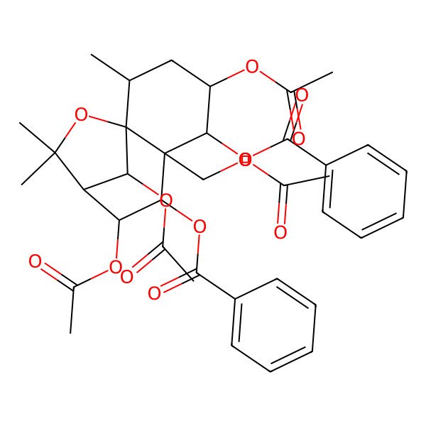 2D Structure of [(1S,2R,4S,5R,6S,7S,8R,9R,12R)-4,8,12-triacetyloxy-6-(acetyloxymethyl)-7-benzoyloxy-2,10,10-trimethyl-11-oxatricyclo[7.2.1.01,6]dodecan-5-yl] benzoate