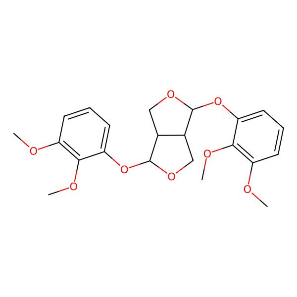 2D Structure of 3,6-Bis(2,3-dimethoxyphenoxy)-1,3,3a,4,6,6a-hexahydrofuro[3,4-c]furan