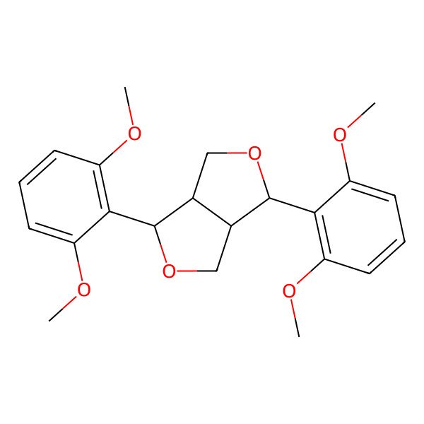 2D Structure of 3,6-Bis(2,6-dimethoxyphenyl)-1,3,3a,4,6,6a-hexahydrofuro[3,4-c]furan