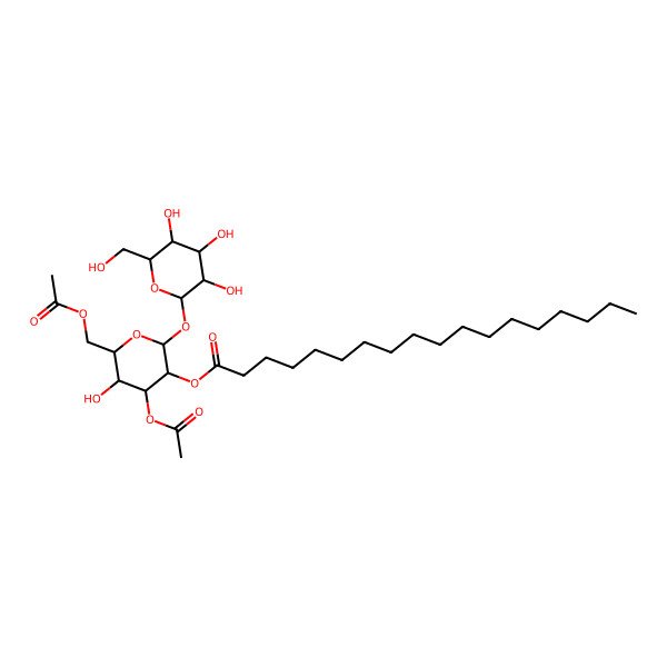 2D Structure of 3,6-di-O-acetyl-2-O-octadecanoyl-alpha,alpha-D-trehalose