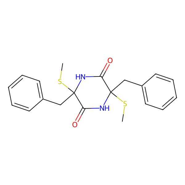 2D Structure of 3,6-Dibenzyl-3,6-bis(methylsulfanyl)piperazine-2,5-dione