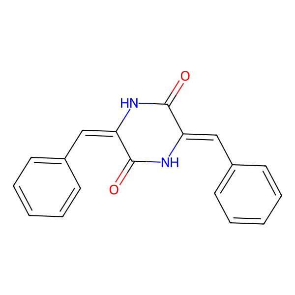 2D Structure of 3,6-Dibenzylidene-2,5-dioxopiperazine
