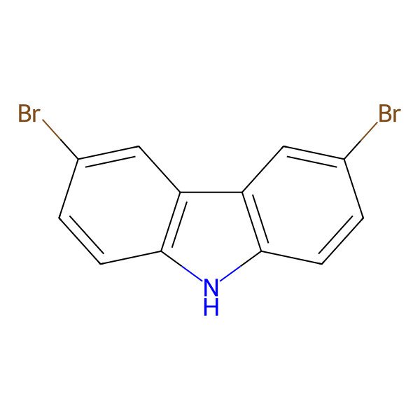 2D Structure of 3,6-Dibromocarbazole