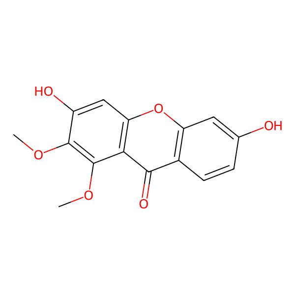 2D Structure of 3,6-Dihydroxy-1,2-dimethoxyxanthone 2D Structure of 3,6-Dihydroxy-1,2-dimethoxyxanthone