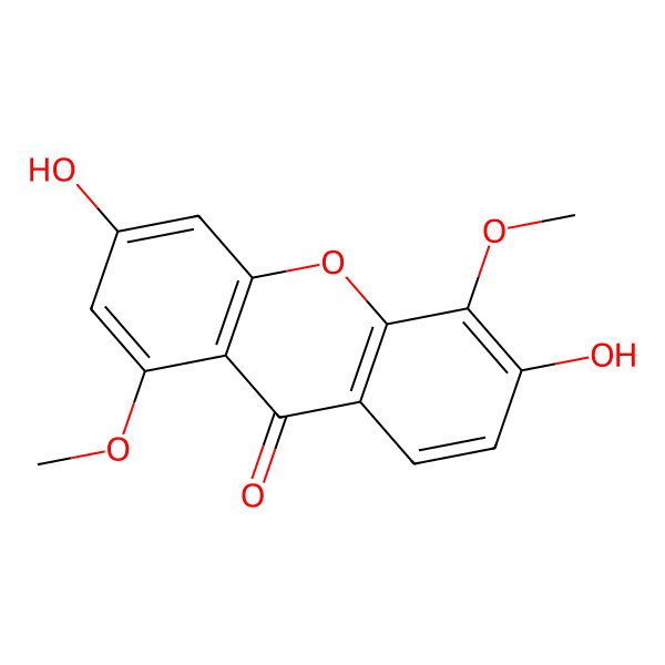 2D Structure of 3,6-Dihydroxy-1,5-dimethoxyxanthen-9-one