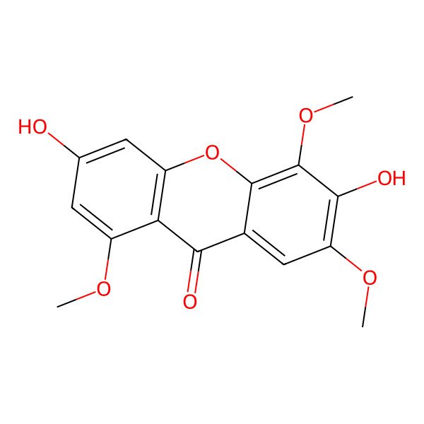 2D Structure of 3,6-Dihydroxy-1,5,7-trimethoxyxanthone