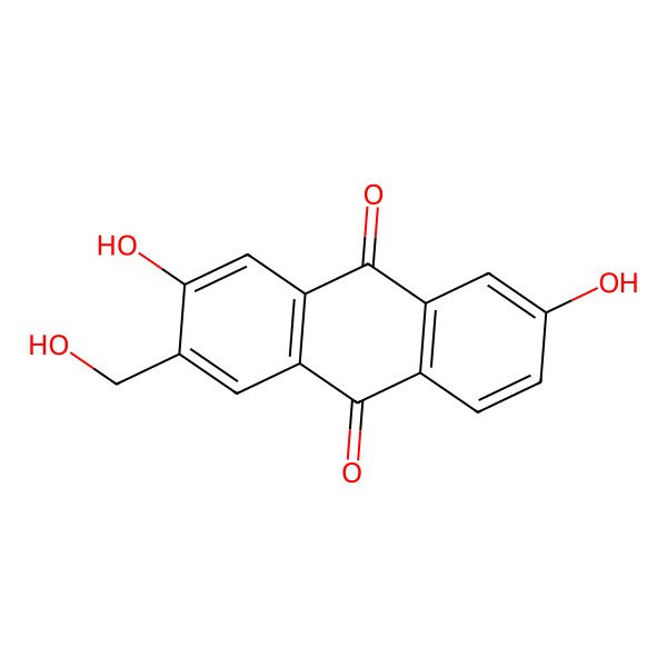 2D Structure of 3,6-Dihydroxy-2-hydroxymethyl-9,10-anthraquinone