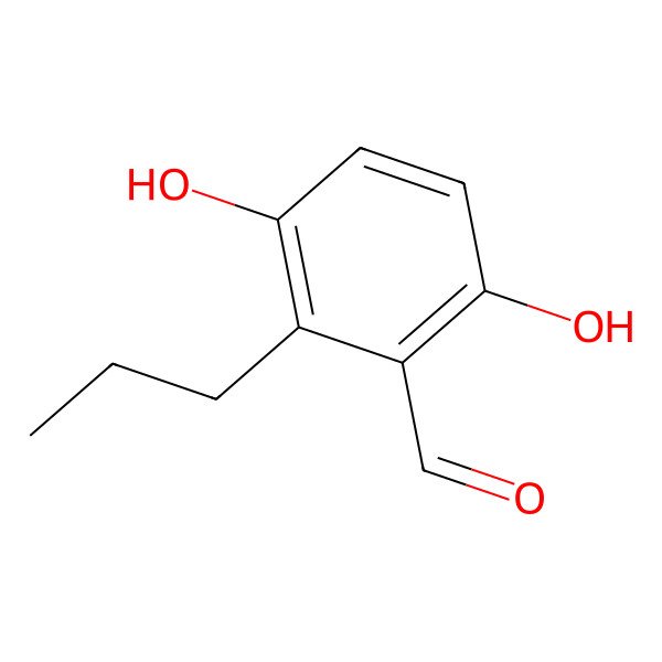 2D Structure of 3,6-Dihydroxy-2-propylbenzaldehyde