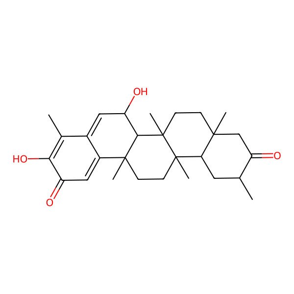 2D Structure of 3,6-Dihydroxy-4,6a,6b,8a,11,14a-hexamethyl-6,6a,7,8,9,11,12,12a,13,14-decahydropicene-2,10-dione