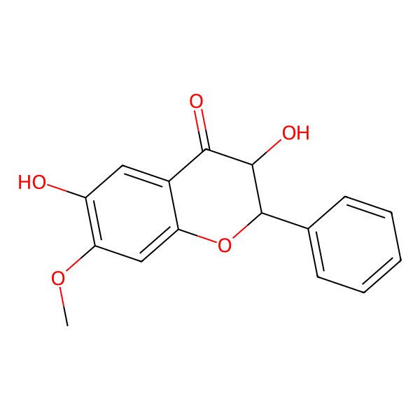 2D Structure of 3,6-Dihydroxy-7-methoxy-2-phenyl-2,3-dihydrochromen-4-one
