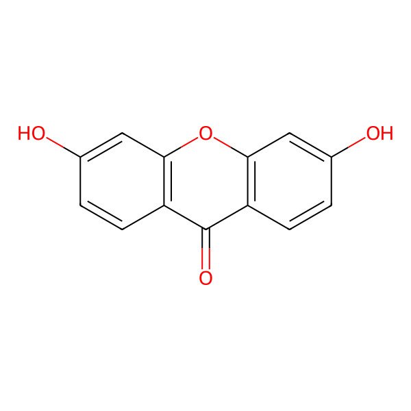 2D Structure of 3,6-dihydroxy-9H-xanthen-9-one