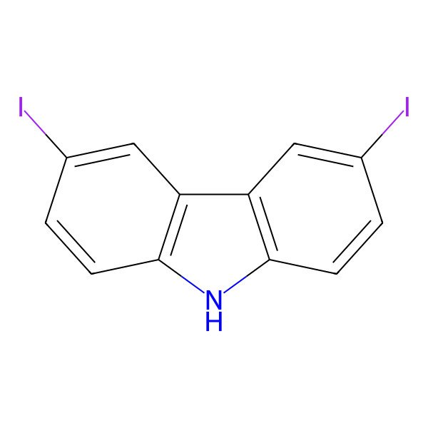 2D Structure of 3,6-diiodo-9H-carbazole