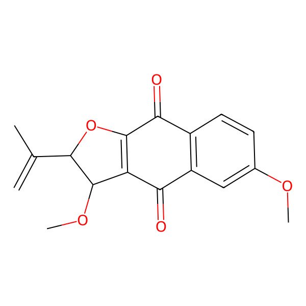 2D Structure of 3,6-Dimethoxy-2-prop-1-en-2-yl-2,3-dihydrobenzo[f][1]benzofuran-4,9-dione