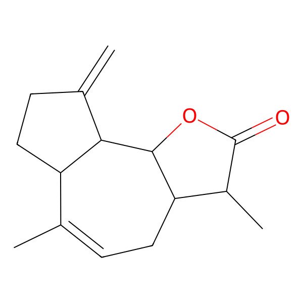 2D Structure of 3,6-Dimethyl-9-methylidene-3,3a,4,6a,7,8,9a,9b-octahydroazuleno[4,5-b]furan-2-one